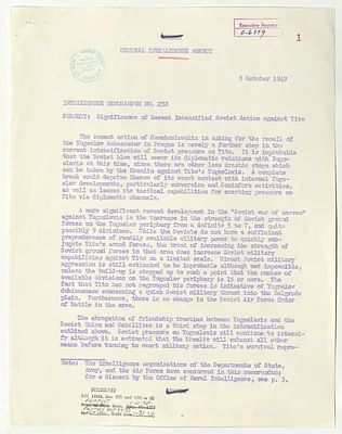 Central Intelligence Agency, Intelligence Memorandum Number 232