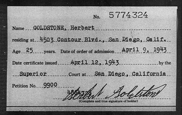 Goldstone, Herbert - 1943