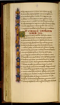 Leaf from Eclogues, Georgics and Aeneid