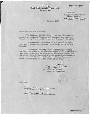 Memorandum from Sidney Souers to President Harry S. Truman