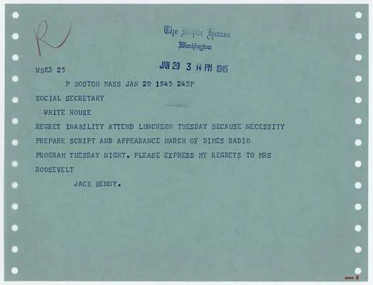 Telegram, Jack Benny