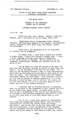 Remarks of the President aboard the SS Natchez - Lutcher-Vacherie Ferry Landing [Ford Speech or Statement]