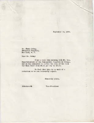 Letters Sent to James Ewing, September 20, 1933