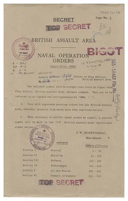 British Assault Area - Naval Operations Orders
