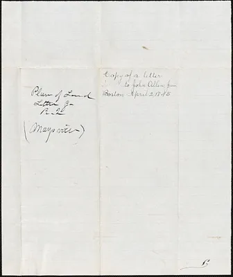 George Coffin to John Allen Junior, 2 April 1845
