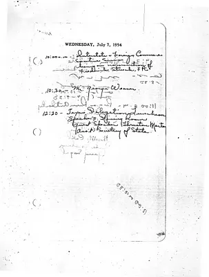 Lyndon Johnson's 1954 Desk Diary I, beginning 7/7/1954