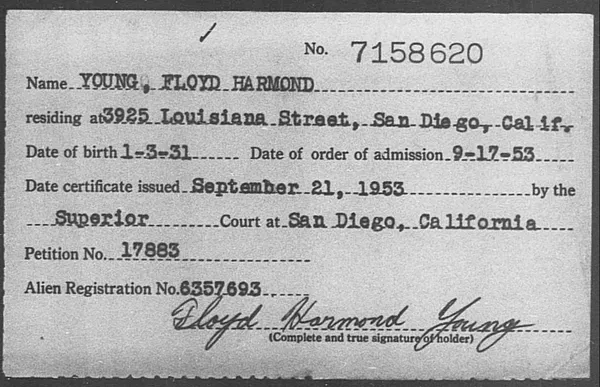 Young, Floyd Harmond - 1953