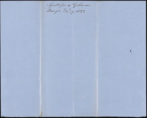Gullifer and Gilman to Samuel Warner, 17 September 1853