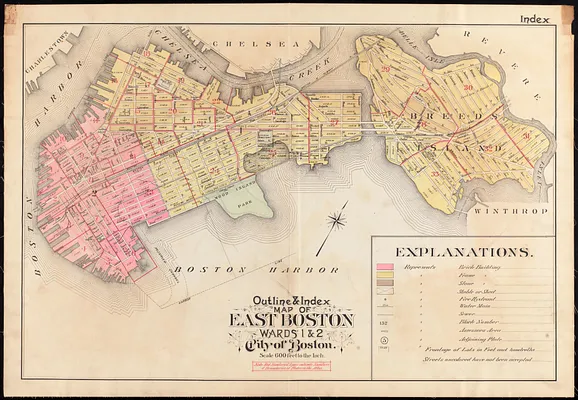 Outline & index map of East Boston, wards 1 & 2, city of Boston