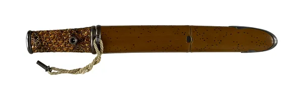 Dagger (aikuchi) with snakeskin handle, imitation bamboo and leather saya (includes 51.1153.1-51.1153.2)