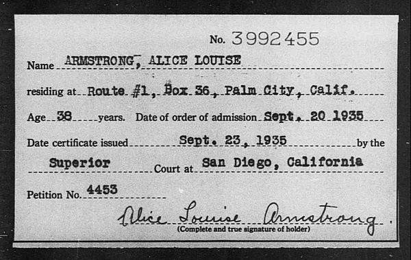 Armstrong, Alice Louise - 1935