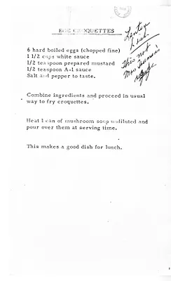 Recipe for Egg Croquettes