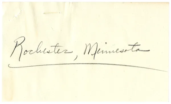 Press Release, Speech of President Harry S. Truman, Rochester, Minnesota