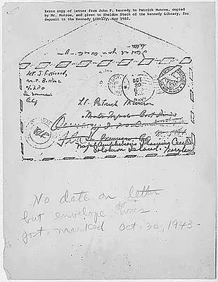 Letter from John F. Kennedy to Patrick Munroe, October 1943