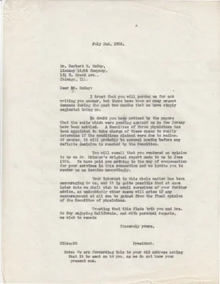 Letters Sent to Dr. Herbert N. McCoy, July 2, 1928