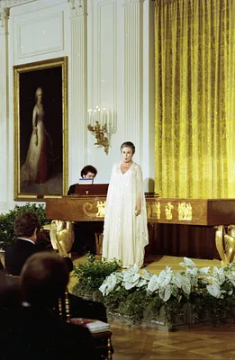 Soprano Phyllis Curtin Performing in the East Room during the Entertainment Portion of a State Dinner Honoring Chancellor Helmut Schmidt of the Federal Republic of Germany