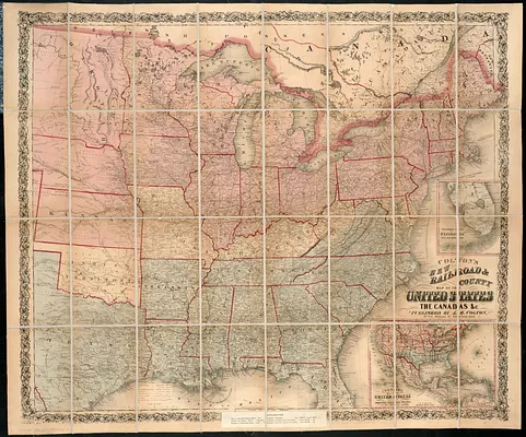 Colton's new railroad & county map of the United States, the Canadas &c