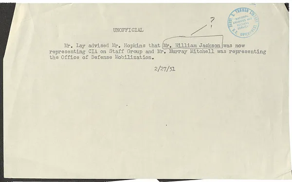 Memorandum for the File