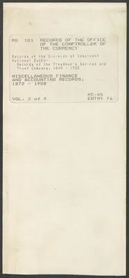 Miscellaneous Finance and Accounting Records: A Register of U.S. Bonds