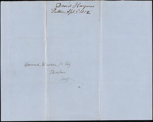 David Haynes to Samuel Warner, 3 April 1852