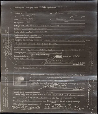 Authority for discharge (Article 582(2), CG Regulations PB94-45)
