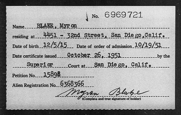 Blake, Myron - 1951