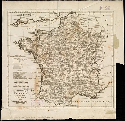 France divided into circles and departments
