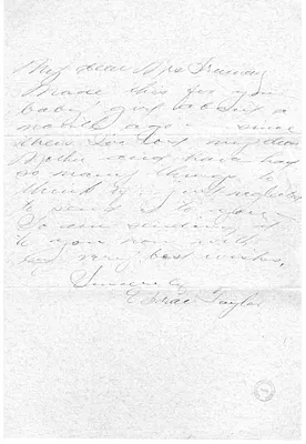 Letter from Grace Taylor to Bess W. Truman