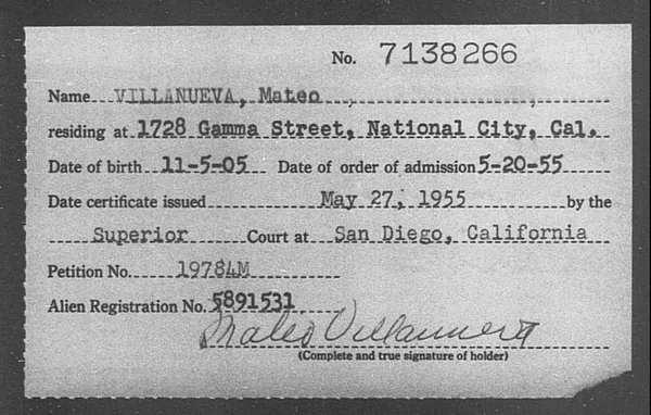Villanueva, Mateo - 1955
