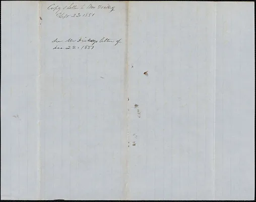 Copy of a letter from Samuel Warner to Mr. Dickey, 23 September 1851