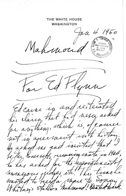 Longhand Note of President Harry S. Truman