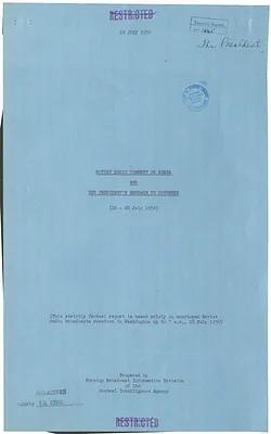 Report, Soviet Radio Comment on Korea and the President's Message to Congress