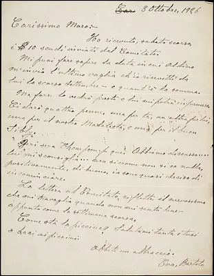 Bartolomeo Vanzetti autographed letter signed to Joseph Moro, [Charlestown], 3 October 1926