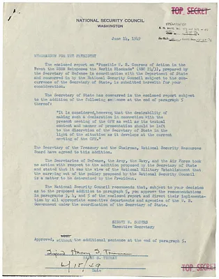Memorandum from Sidney Souers to President Harry S. Truman