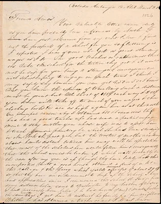 Letter from William Smith Porter, Coosada Autauga co., to Amos Augustus Phelps, Mar. 21 [1826]
