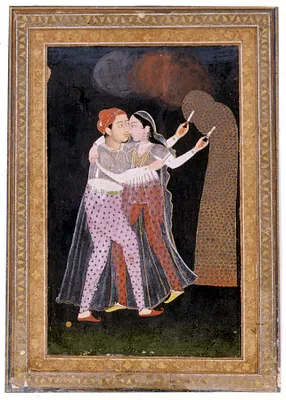Embracing Lovers with Sparklers