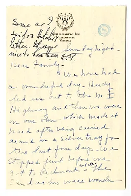 Letter from May Wallace to Bess W. Truman