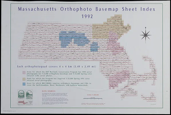 Massachusetts orthophoto basemap sheet index
