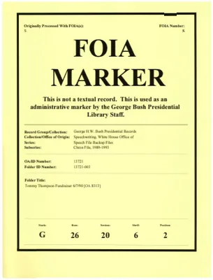 Tommy Thompson Fundraiser 6/7/90 [OA 8313]