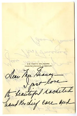 Letter from Bess W. Truman to Victoria Geaney