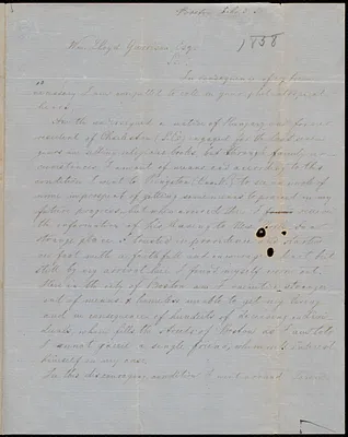 Letter from Louis Grabord, Boston, [Mass.], to William Lloyd Garrison, Febr[uary] 3, [18]58
