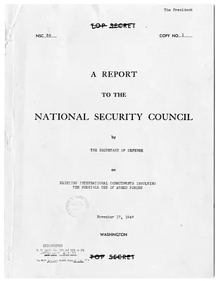 National Security Council Report 35, A Report to the National Security Council by the Secretary of Defense on Existing International Commitments Involving the Possible Use of Armed Forces