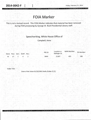 State of the Union 01/29/2002 Drafts [Folder 5] [1]