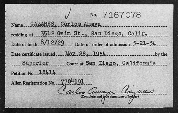 Cazares, Carlos Amaya - 1954