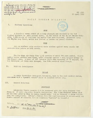 Memorandum, Daily Korean Bulletin