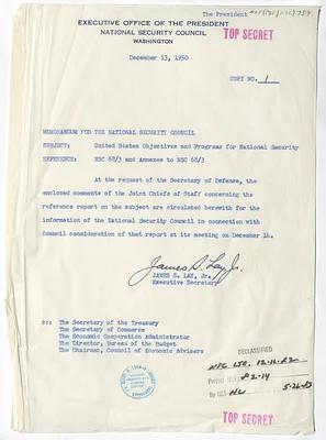 Memorandum from James S. Lay, Jr. to the National Security Council