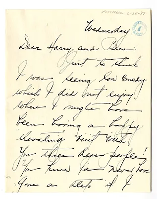 Letter from Myra Hornbuckle to Harry S. Truman and Bess W. Truman