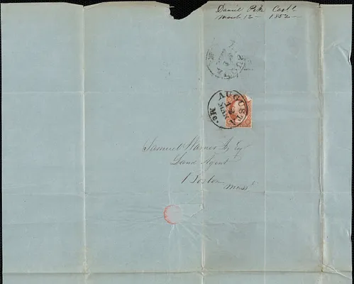 Daniel Pike to Samuel Warner, 12 March 1852
