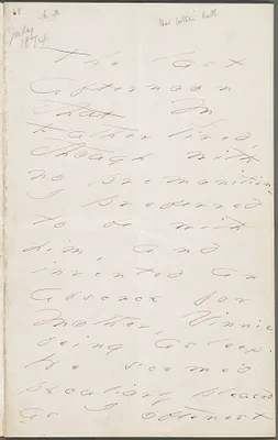 Emily Dickinson, Amherst, Mass., autograph letter to Thomas Wentworth Higginson, July 1874