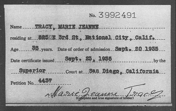 Tracy, Marie Jeanne - 1935